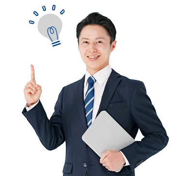 人差し指を立てる男性の写真